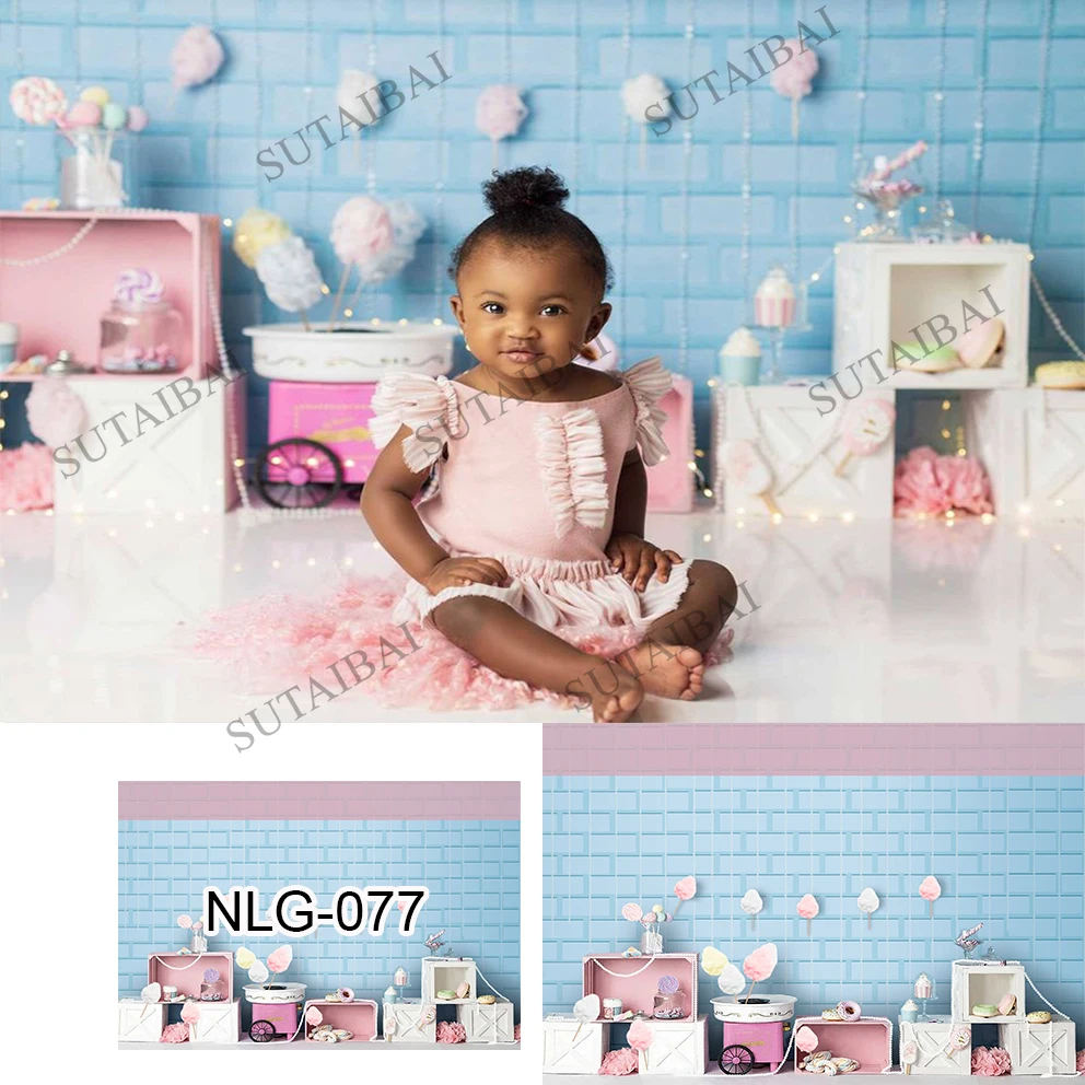 

Cotton Candy Photography Background Ice Cream Donut Girls Backdrop Children Portrait Party Decorations Banner Photo Studio Prop