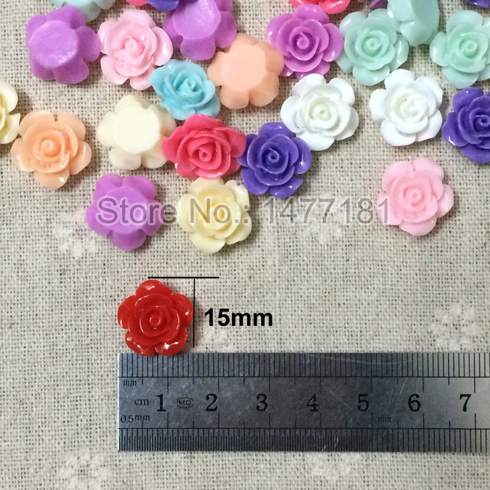 50 шт. разноцветные полимерные украшения Роза плоские бусины для скрапбукинга DIY