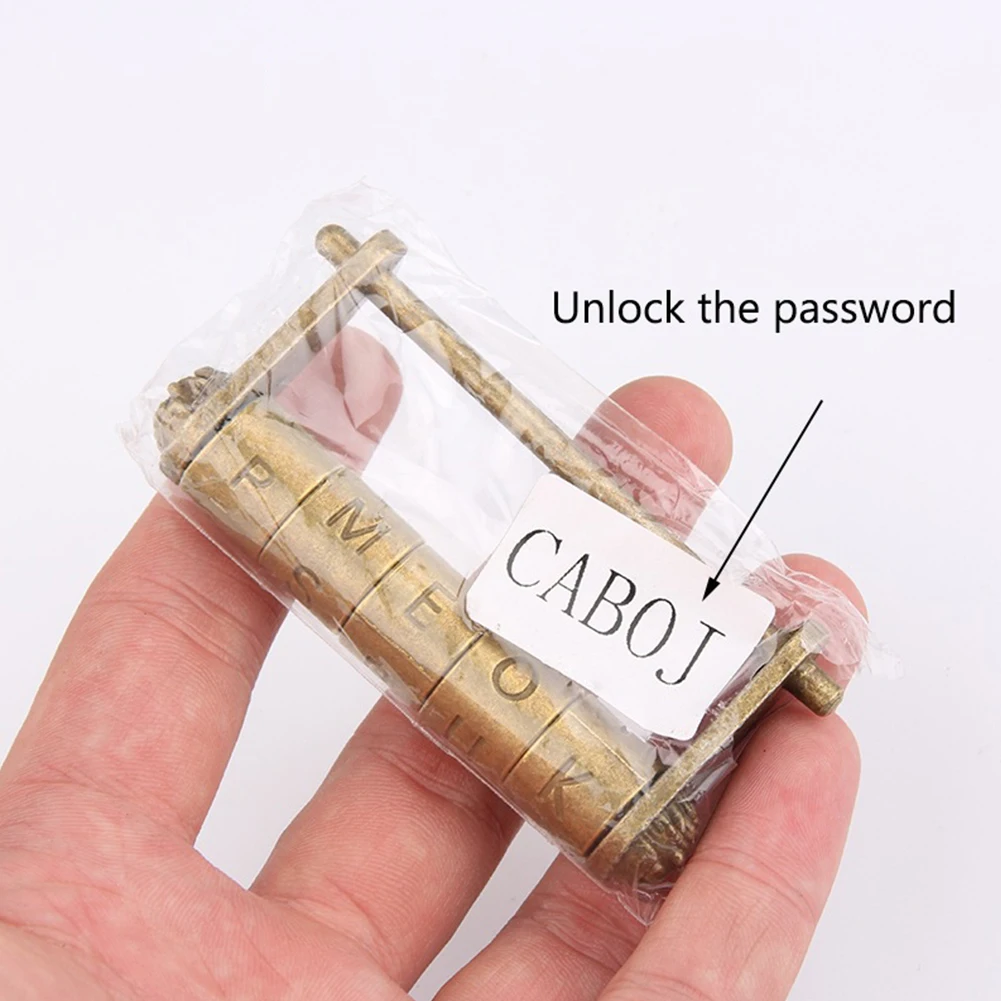 Китайский ретро ящик с паролем Античная бронзовая фурнитура винтажная шкатулка