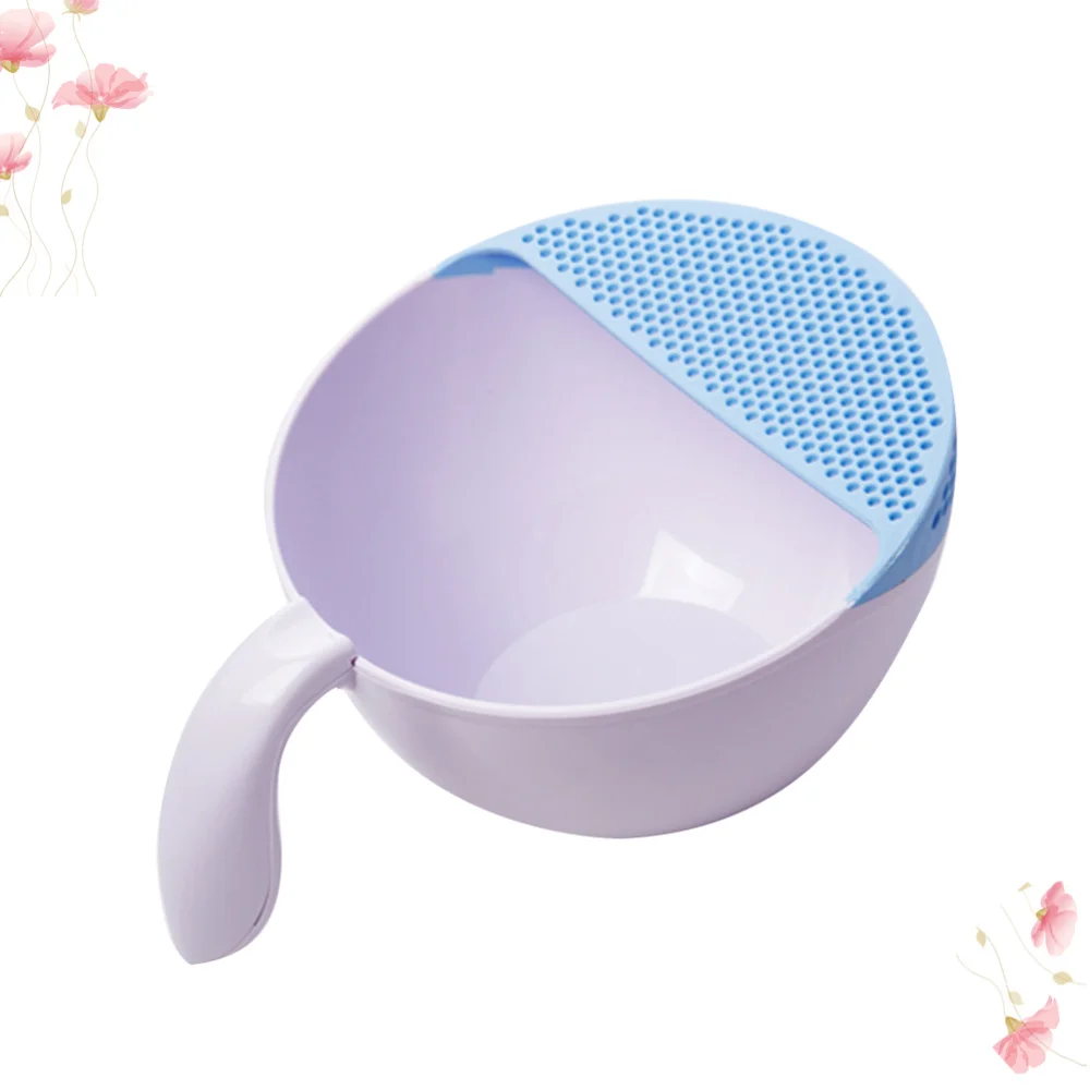 

Multifunction Kitchen Rice Strainer Washing Rice Sieve Rice Draining Basket Washing Basket Washing-up Colander with Handle (Sky