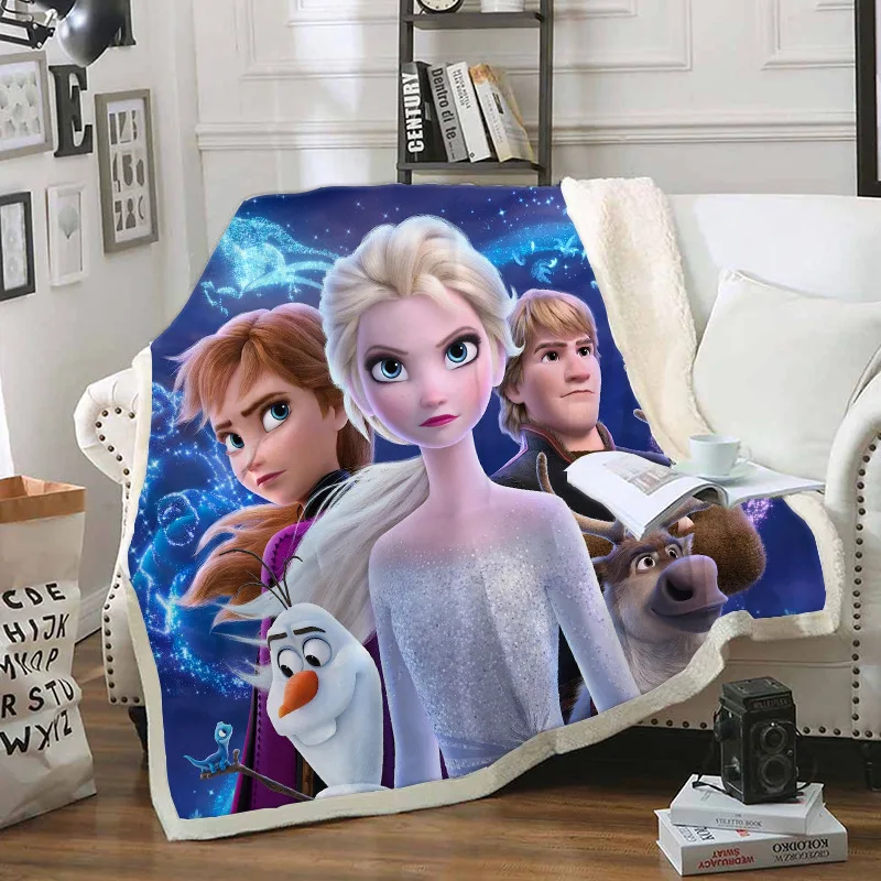 Disney New Frozen 2 маленькое одеяло покрывало для девочек двойное Толстое Зимнее ног