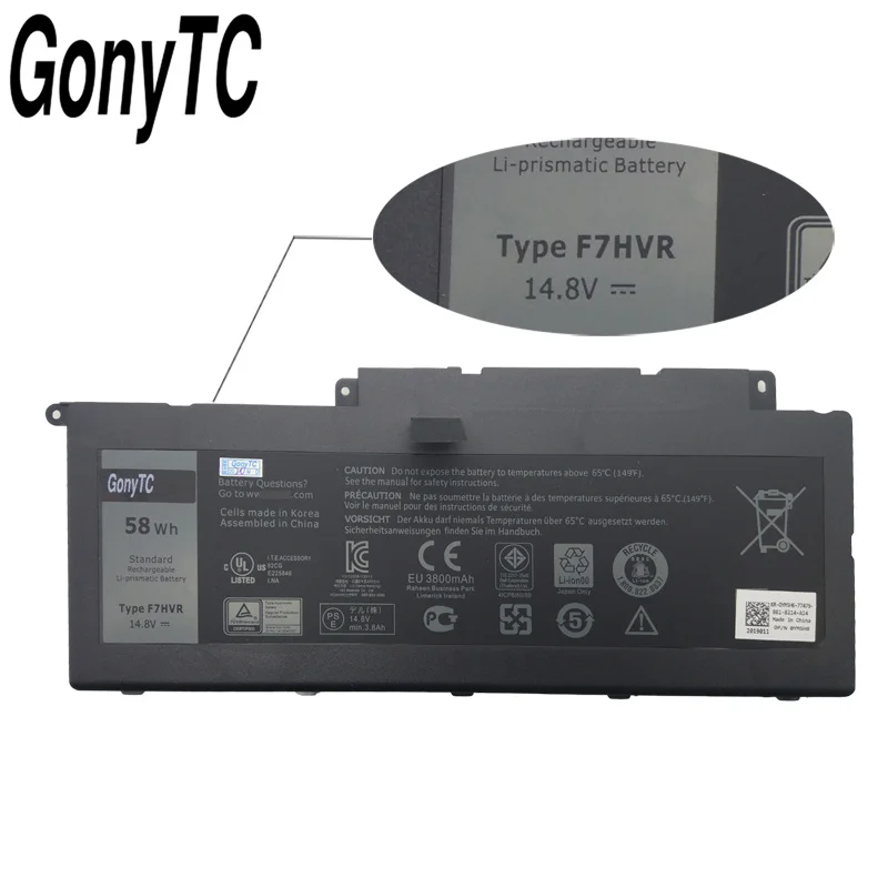 Оригинальный аккумулятор F7HVR для ноутбука DELL Inspiron 15 7000 Series 7537 17 7737 062VNH G4YJM T2T3J