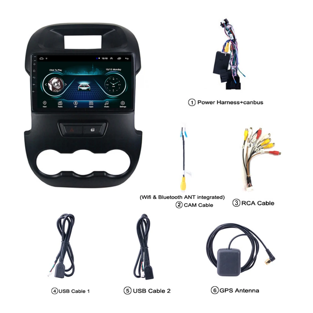 Автомагнитола для Ford Ranger Android8.1 9 дюймов dvd-плеер gps Мультимедийная система аудио стерео Carplay wifi FM SWC