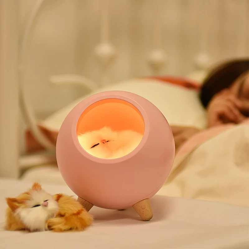 Светодиодная лампа для кошек USB touch night light bionic cat умное затемнение атмосферная