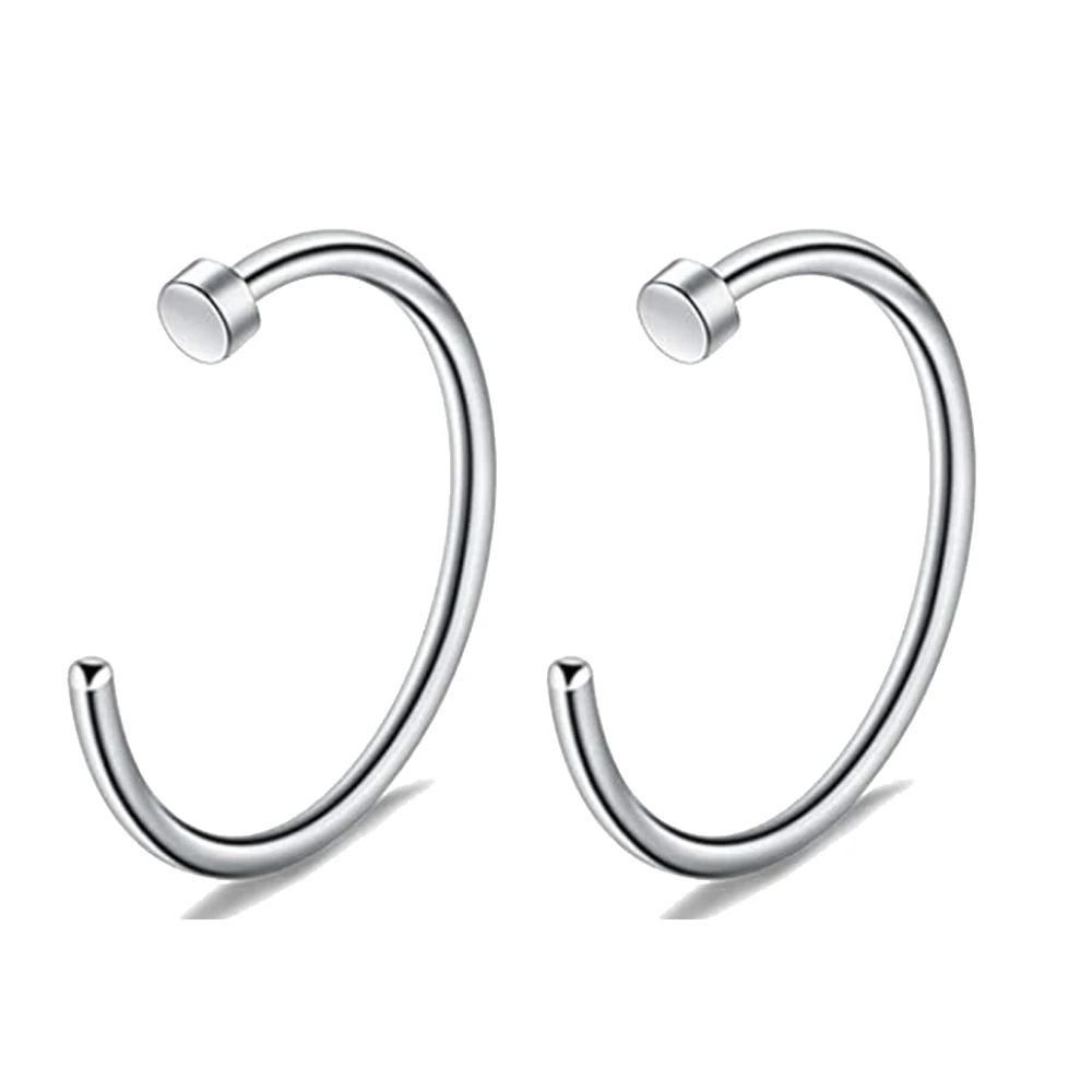 24pcs Septum Ring Surgical Stainless Steel Captive Bead C Shape Thin Lip Earlobe Helix Cartilage Piercing Hoop 8/10mm Set | Украшения и