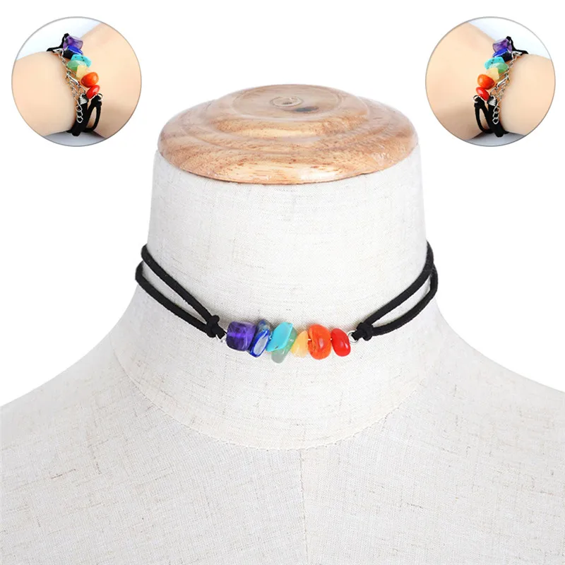 7 Чакра браслет на запястье Mala Бусы камень Йога Браслет Ювелирные изделия