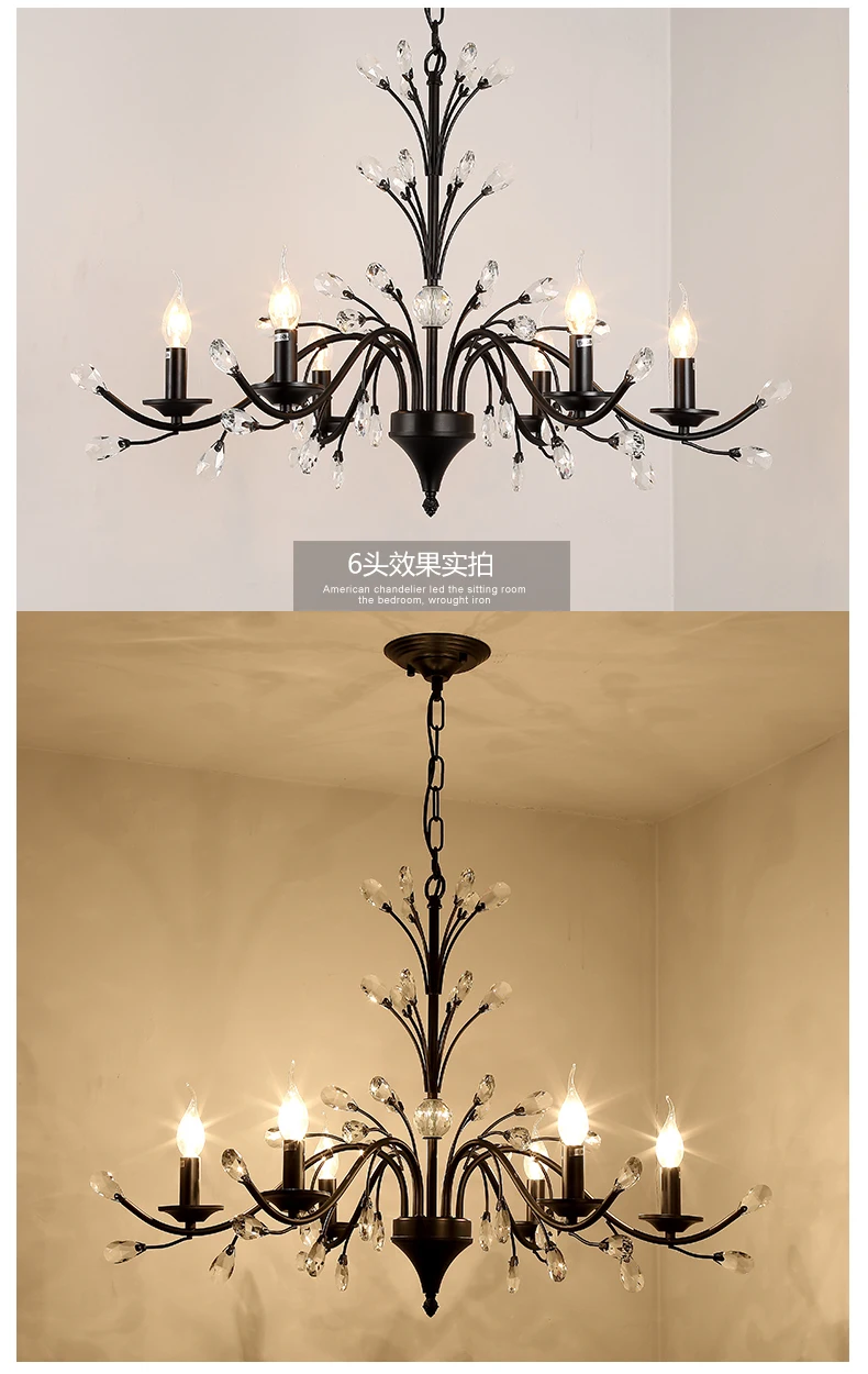 Американская антикварная ветка люстра лофт железный бар светильник E14 домашний