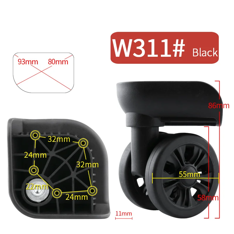 Travel suitcase replacement with new wheels luggage accessories repair trolley case password box assembly wear-resistant casters