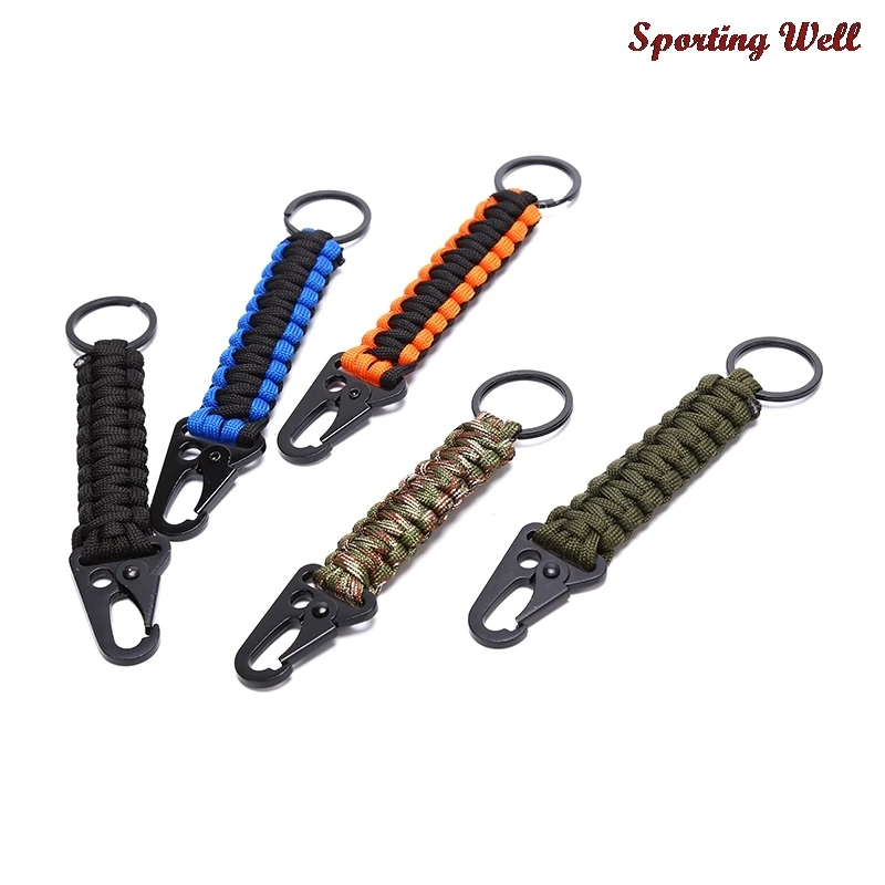 

Outdoor Keychain Camping Carabiner Military Paracord Rope Bottle Opener