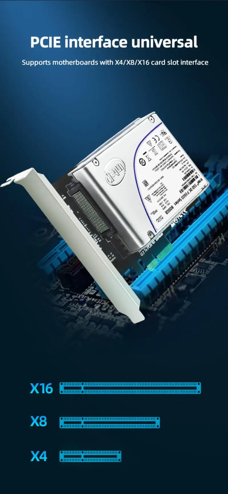 

Express3.0 X4 Adapter Interface Gen3 Transfer Card X99 Hard Drive Computer Components Expansion For Server