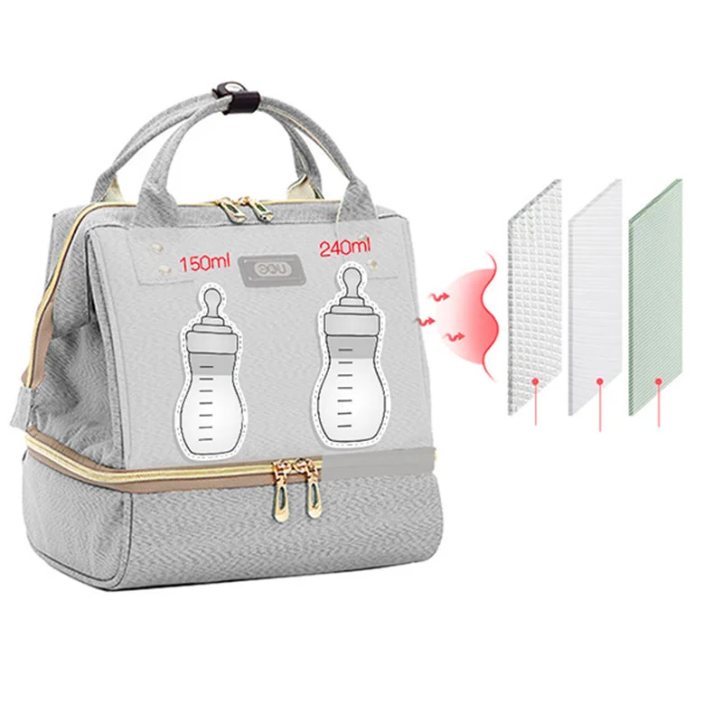 Baby Diaper Nappy Travel Tote Bag With USB Mini Breast Pump Lunch Breastmilk Cooler Insulated Backpack For Mummy Maternity | Мать и
