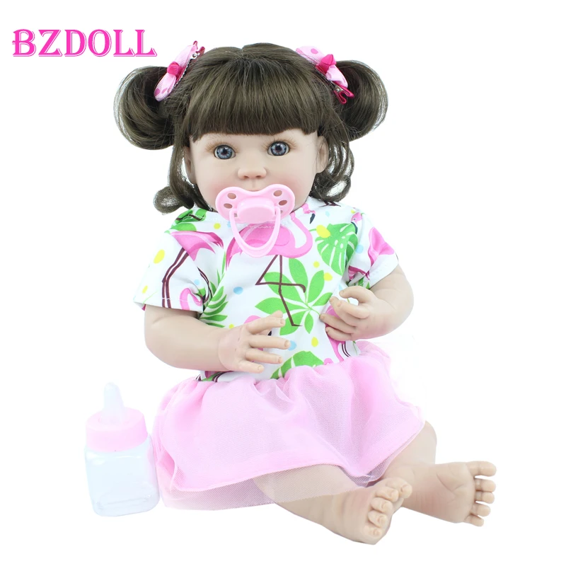 40 см полный силиконовый корпус Reborn Baby Doll для девочек Soft Touch виниловые мини