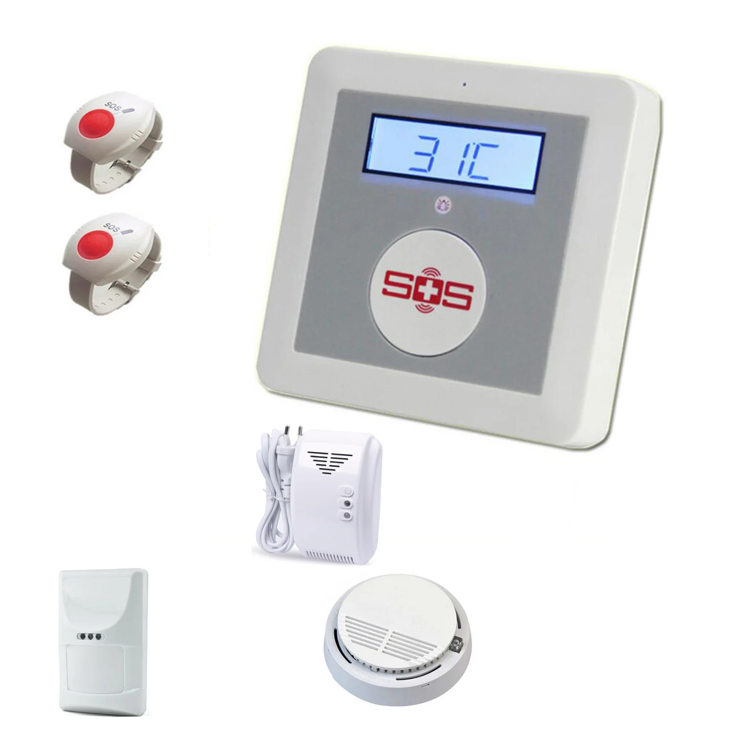 Kit 7 GSM SMS приложение дистанционное управление SOS защита от взлома уход за пожилыми людьми сигнализация K4 с кнопкой SOS тревога датчик движения для GSM дома охранная сигнализация - Цвет: Kit 7