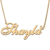 love heart shayla name necklace for women stainless steel gold silver nameplate pendant femme mother child girls gift