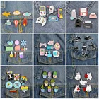 Оптовая продажа, Детская игровая консоль для ракеты, Горшечное растение, Феминизм, химический инструмент, кошка, рюкзак, эмалированные значки на лацкан, подарки