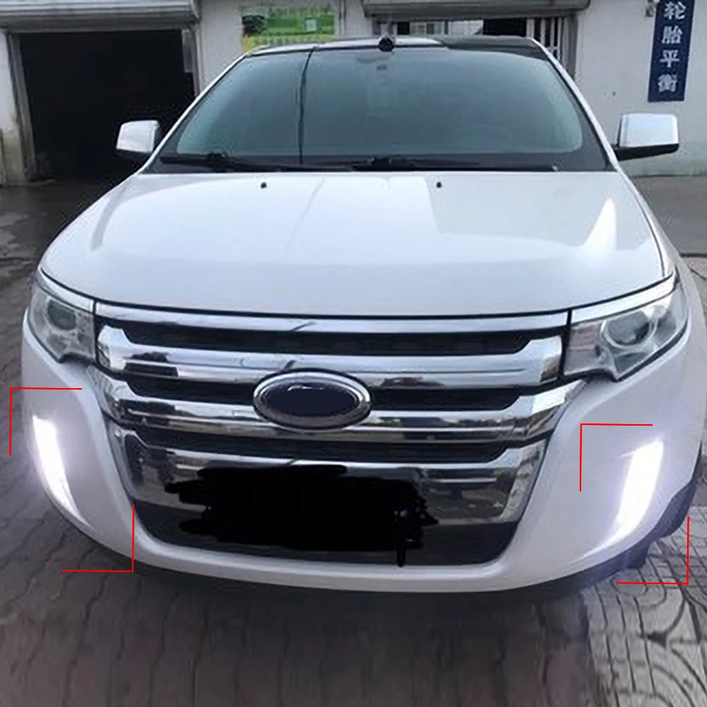 CSGJMY 2pcs LED For Ford Edge 2009 2010 2011 2012 2013 2014 Car DRL Daytime driving Running Light With Yellow Turn Function | Автомобили и