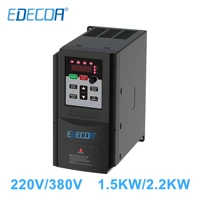 edecoa vfd 3 phase 1 5kw 2 2kw frequency converter adjustable speed 220v 380v