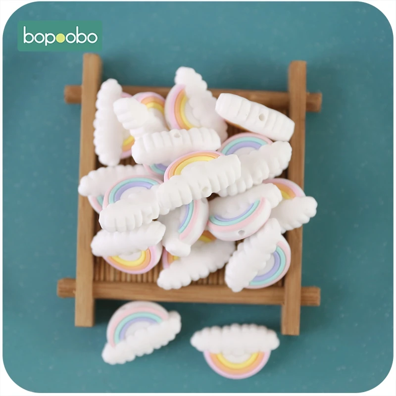 

Bopoobo 20 шт Силиконовая крошечная Удочка BPA бесплатные бусины силиконовые жемчужные облака для малышей погремушки игрушки Силиконовые Прорез...