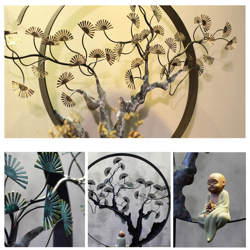 Новое китайское украшение из кованого железа сосны для дома гостиной крыльца