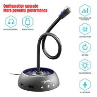 computer microphone rgb luminous and flexible usb drive free voice chat video conference microphone