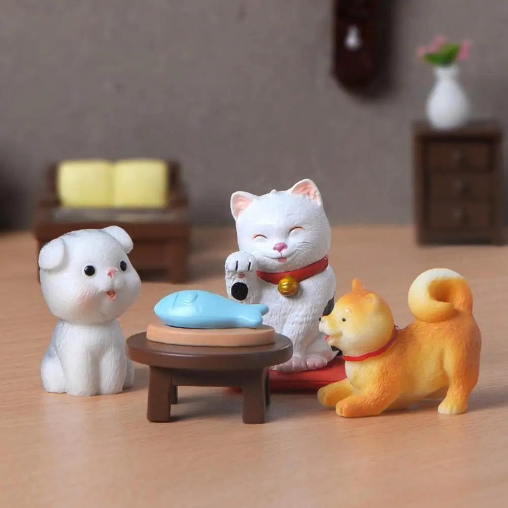 4 шт. форма для демонстрации мультяшных кошек и собак настольные фигурки