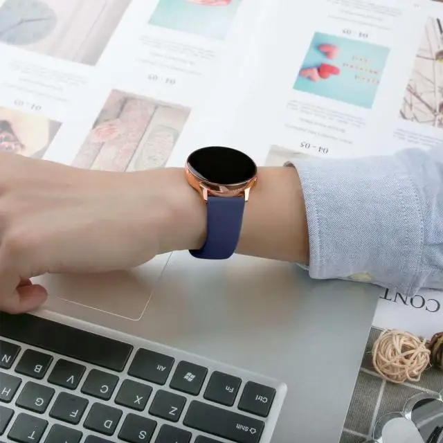 Ремешок для часов силиконовый Samsung Gear Sport S2 S3 Galaxy Watch Active 42/46 мм Huawei 22/20 мм|Ремешки