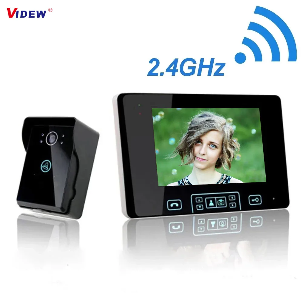 2.4GHz WiFi Wireless Video Doorbell Intercom System Camera Door Phone with 7 Inch Screen Monitor for Home Security