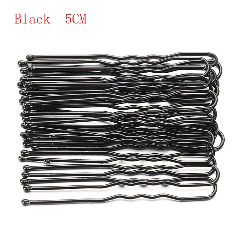 Black 5CM Новинка, 20 шт., u-образные заколки для волос, заколки для волос, металлическая заколка, женские инструменты для моделирования, инструмент для свадебной прически, аксессуары для волос - Цвет: Black 5CM