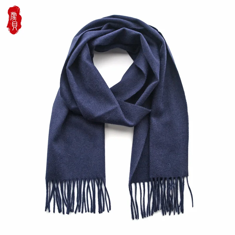 

Шерстяной шарф темно-синего цвета, женские узкие маленькие кашемировые шарфы, мужские мягкие шикарные модные тонкие теплые однотонные шарф...