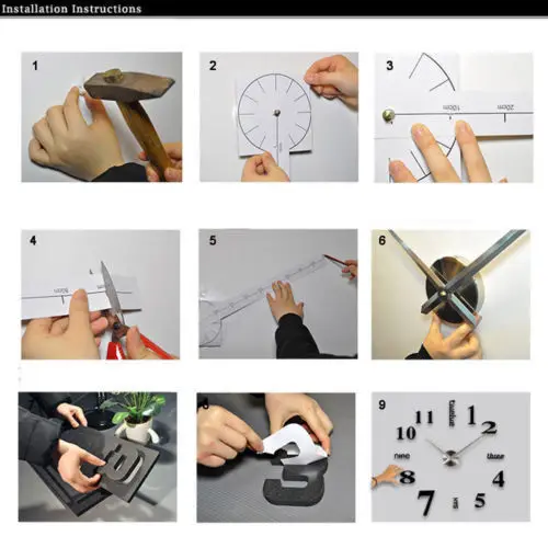 Новинка 2019 украшение для дома Большие зеркальные настенные часы современный