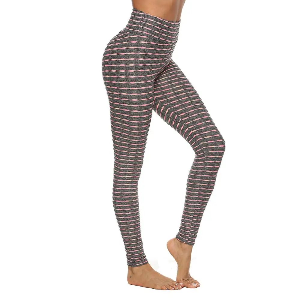

2020 Sexy jacquard weave High Waist Fitness Leggings Women Ruched Hips Skinny Leggings "sexy Push Up Leginsy Damskie Leggings
