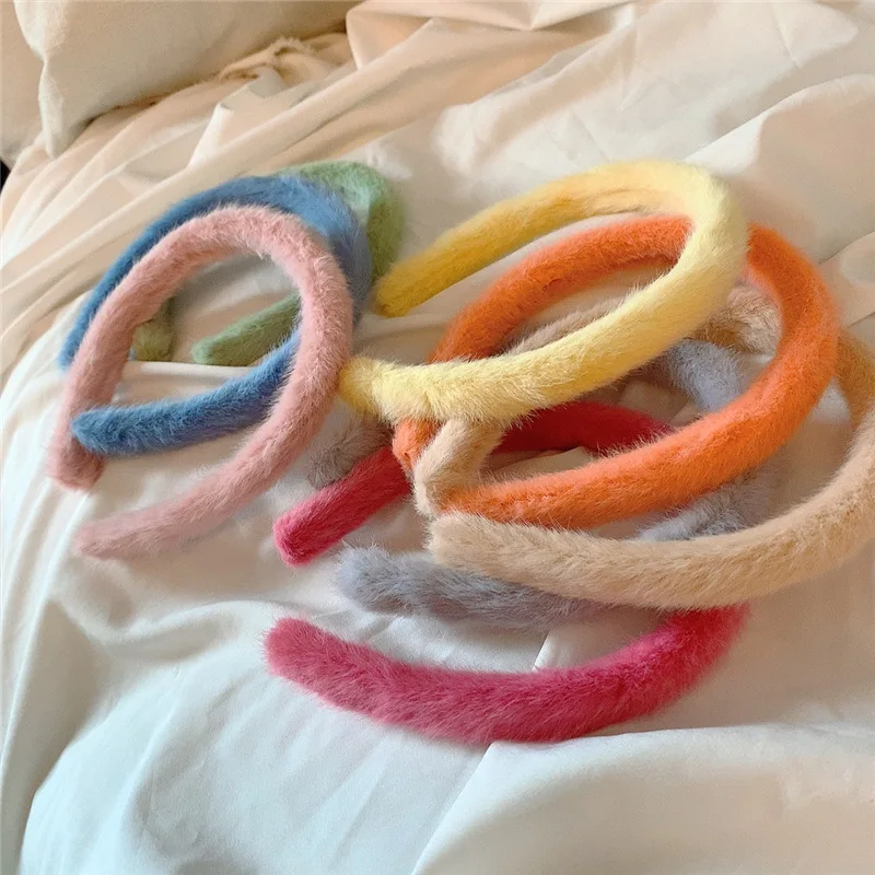 Mink Hair Band Female Net Red Plush Hairpin Wash Your Face And Start Out With Korean Headdress Autumn And Winter Fashion