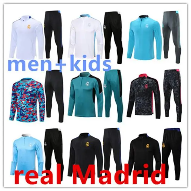 

21/22 Real Madrid TRACKSUIT training suit MEN and KIDS SET chandal futbol 2021 2022 youth survêtement