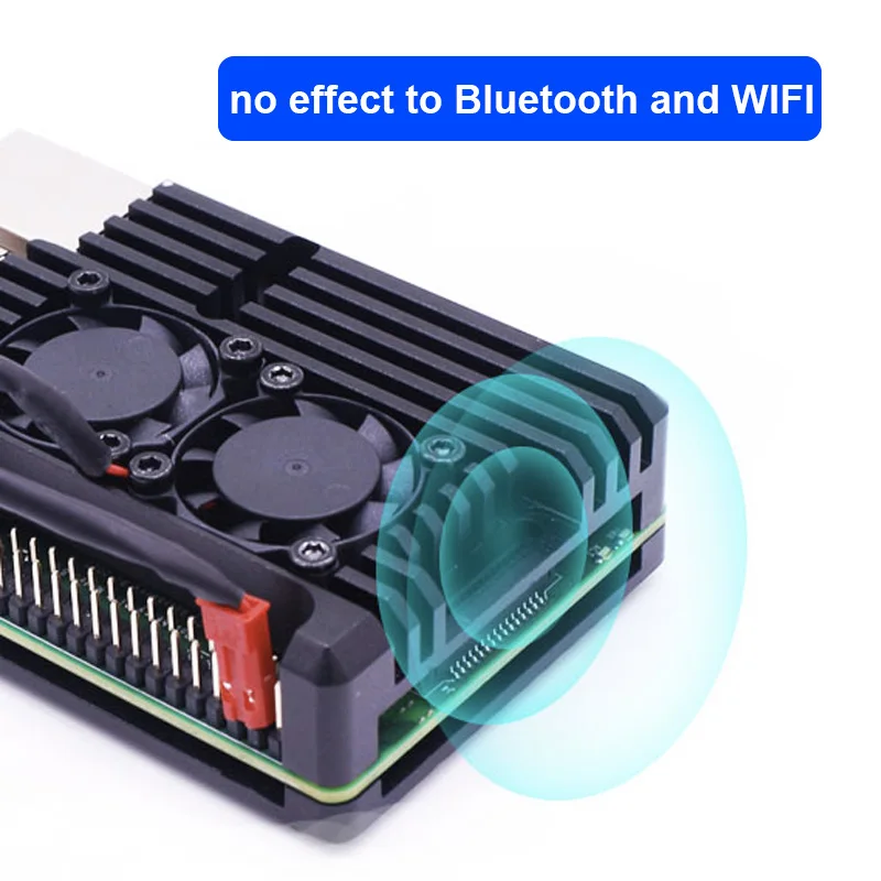 Raspberry Pi 4 Алюминиевый металлический чехол Raspberry Pi 3 Алюминиевый Чехол Коробка с двойным вентилятором теплоотвод для Raspberry Pi 4 3 Модель B 3B Plus