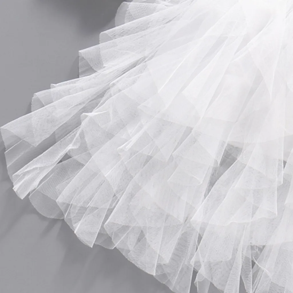 Модная однотонная многослойная юбка принцессы для маленьких девочек бальное