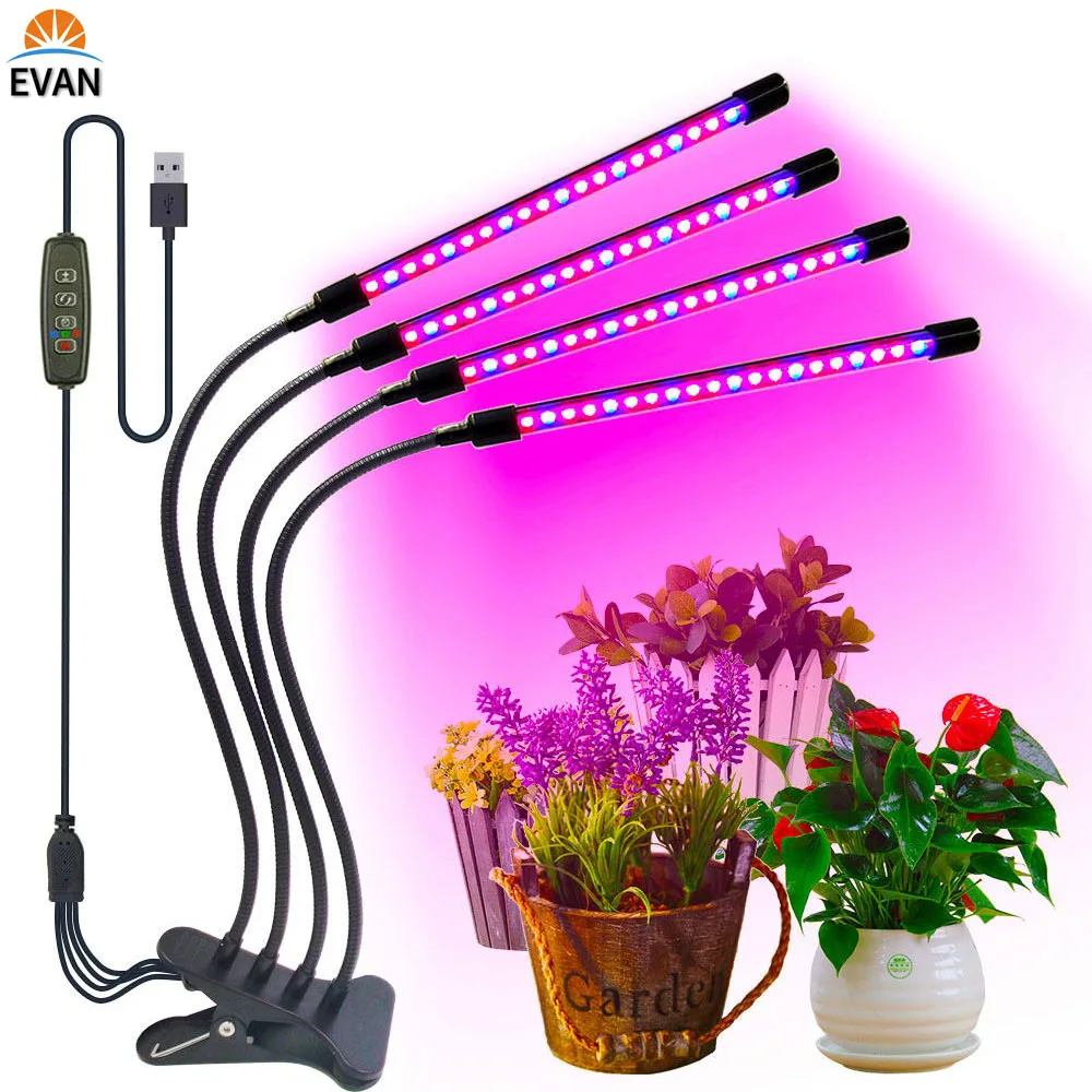 LED Grow Light Full Spectrum Phyto Lamp USB Port with Timer Clip for Plants Seedlings Flower Indoor Fitolamp Box | Лампы и освещение