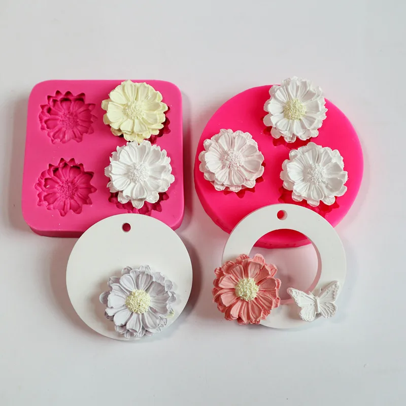 Diy scented plaster mold small daisy Silicone Mold Aromatherapy Wax Tablet Mould Car Pendant Gypsum Plaster Molds | Дом и сад