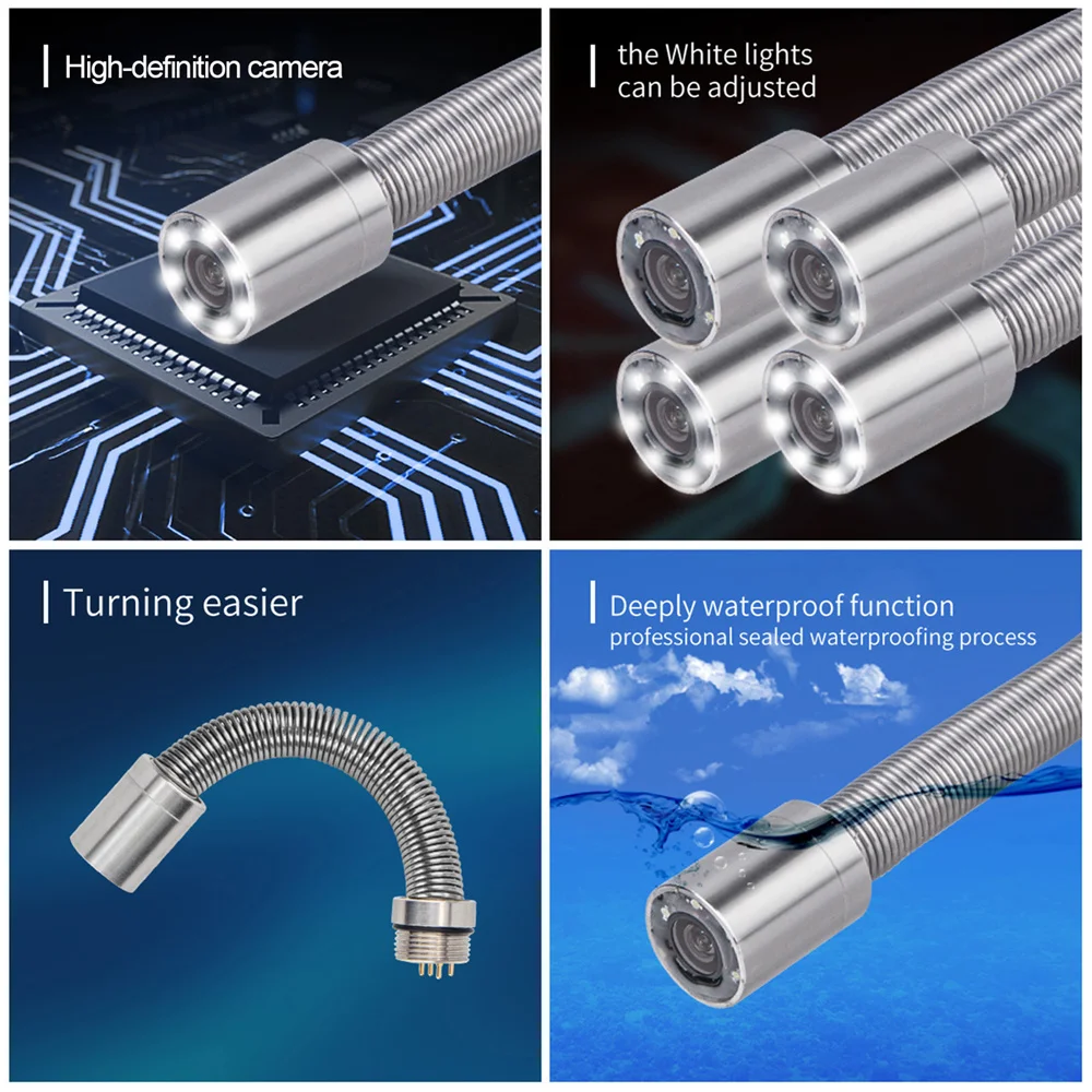 Камера для обследования труб фотоэндоскоп сточных вод 3 5-дюймовый ЖК-дисплей 17 мм