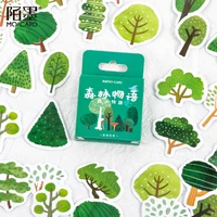 46 pcs box green style natural tree leaf paper decoration sticker diy album sticker