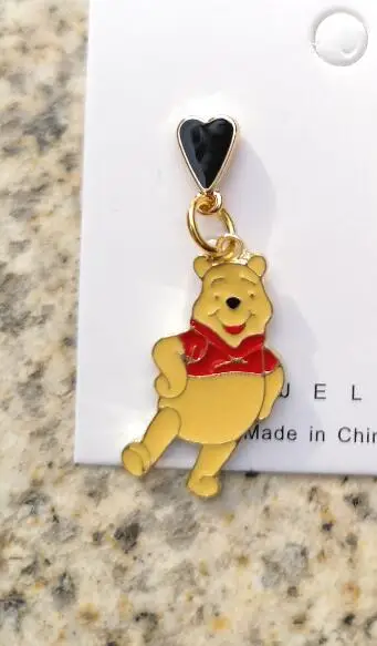 10 шт. милый мультфильм свиней желтый медведь ожерелье цепочка для ключей Эмаль