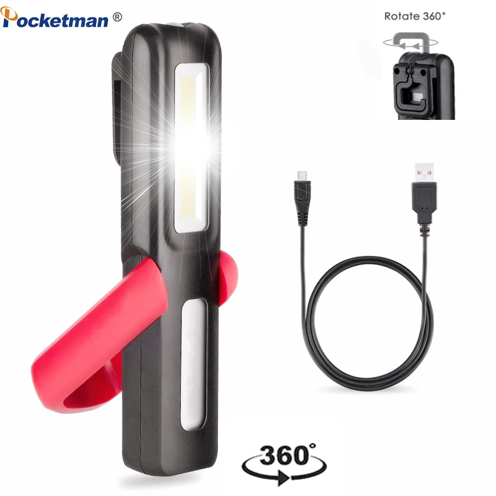 Рабочий перезаряжаемый светодиодный фонарь рабочий светильник COB с магнитным