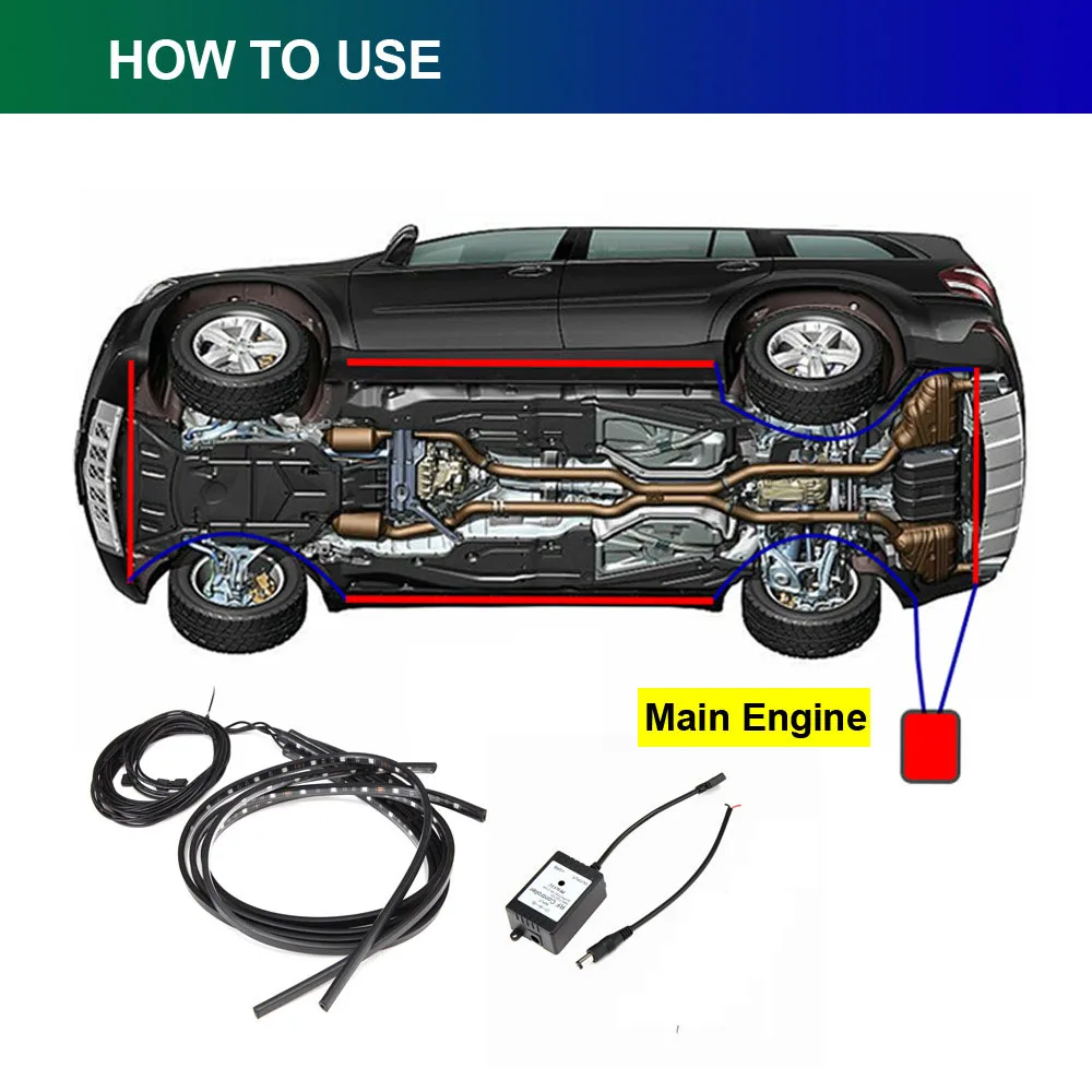 

Car Bottom Atmosphere Lamp RGB Led Neon Chassis Strip Bar Ambient Light APP/Remote Control Decorative Auto Styling Accessories