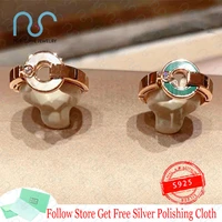 famous brand luxury ring bv ancient coins shape hollow out malachite pearl oyster silver ring noble valentines gift with logo