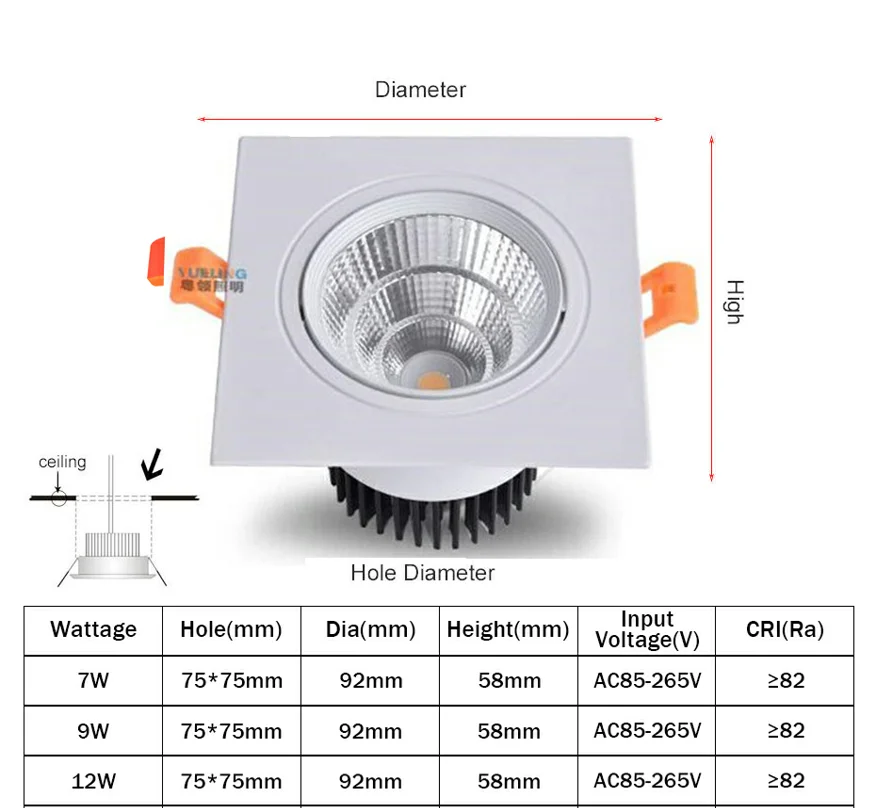 Приглушаемый светодиодный точесветильник светильник угловой Регулируемый