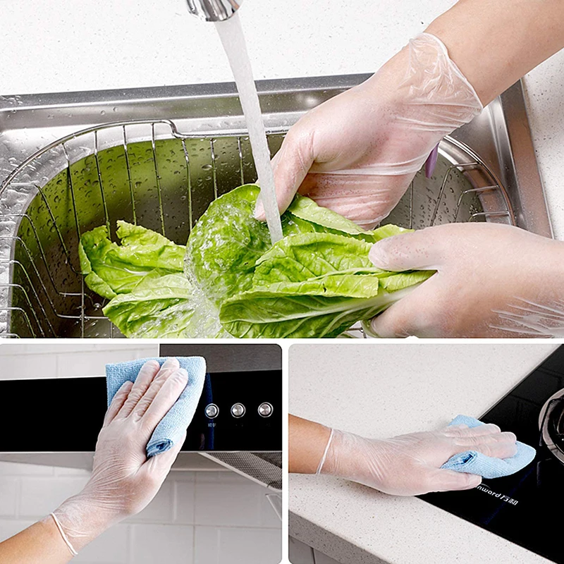 50/100 пар одноразовые латексные перчатки безопасные противоскользящие для