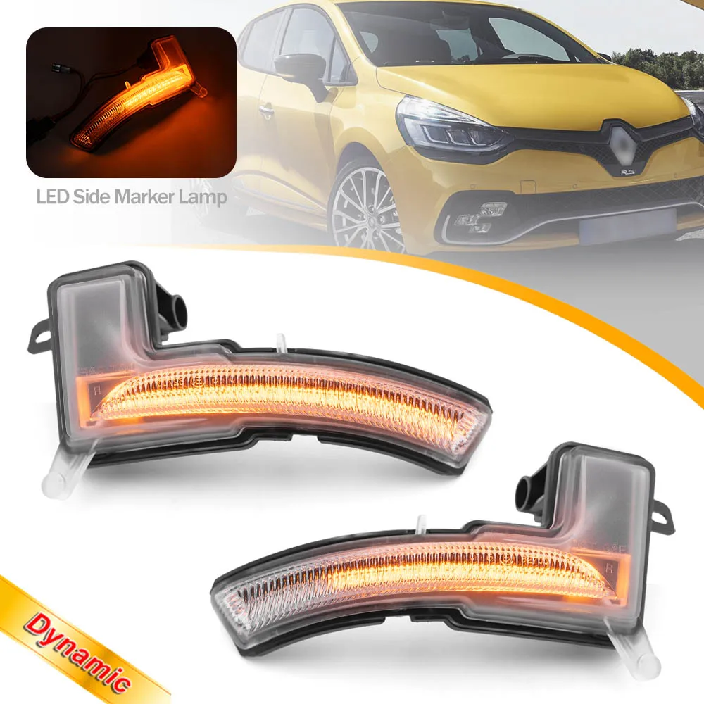 2X Dynamic Side Mirror Turn Signal Lights Sequential Blinker Lamps For Nissan Micra Renault Captur Facelift Clio 4 IV RS 2017