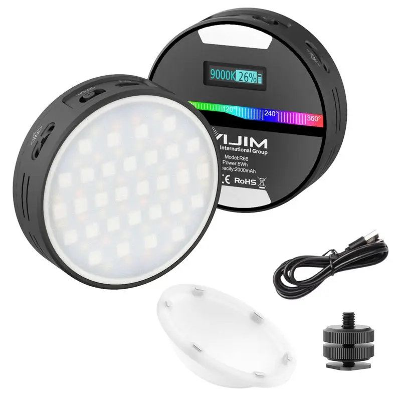 

R66 Mini RGB Shooting Fill Light Handheld Small Soft Light Beauty Two-color Temperature Studio Light LED Lamp Beads