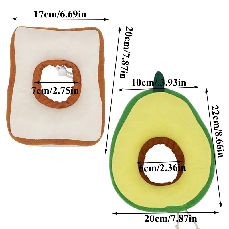 

Bread Safety Buckle Classic Neck Strap Adjustment Buckle Neck Ring Durable Dog Collar Avocado Pineapple Shape Pet Supplies