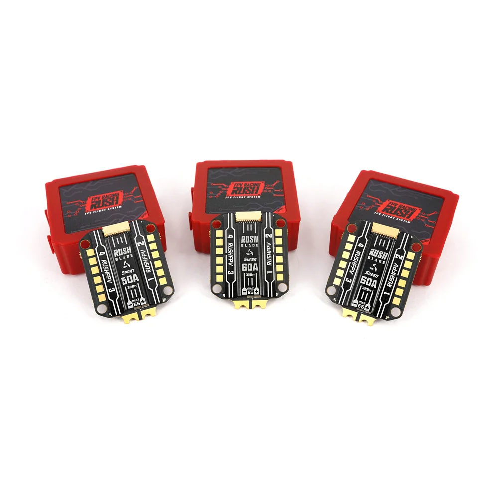 RUSHFPV пик лезвие супер спортивные 50A 60A с диагональю экрана 3 6S BLHELI32 4in1 бесщеточный