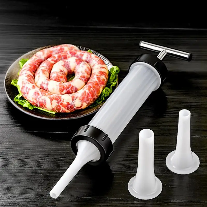Homemade Sausage Stuffer Syringe Hand Operated Machines Manual Meat Fillers Machine Gadgets |